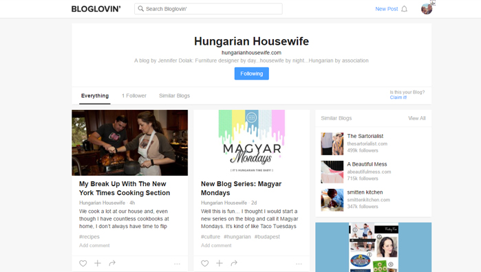 Hungarian Housewife is now on Bloglovin’
